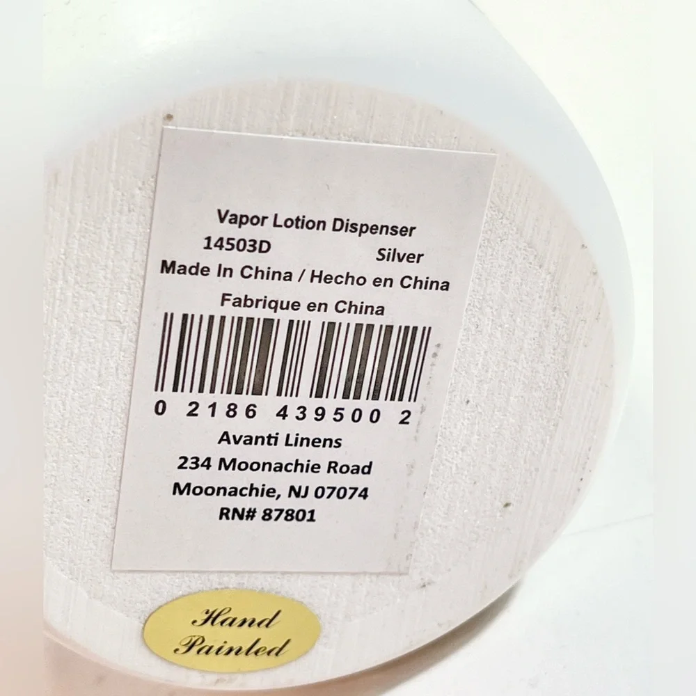 Now House by Jonathan Adler Vapor silver lotion dispenser-avanti linens NIB